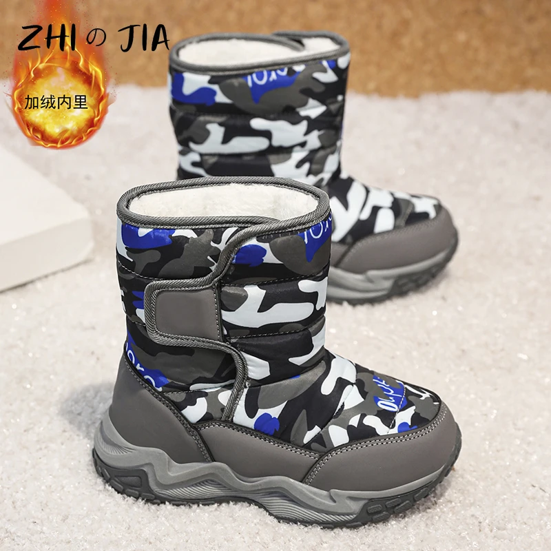 

Children's New Plush Sports Shoes Winter High Top Warm and Cold proof Snow Boots Outdoor Non slip Wear-Resistant Footwear