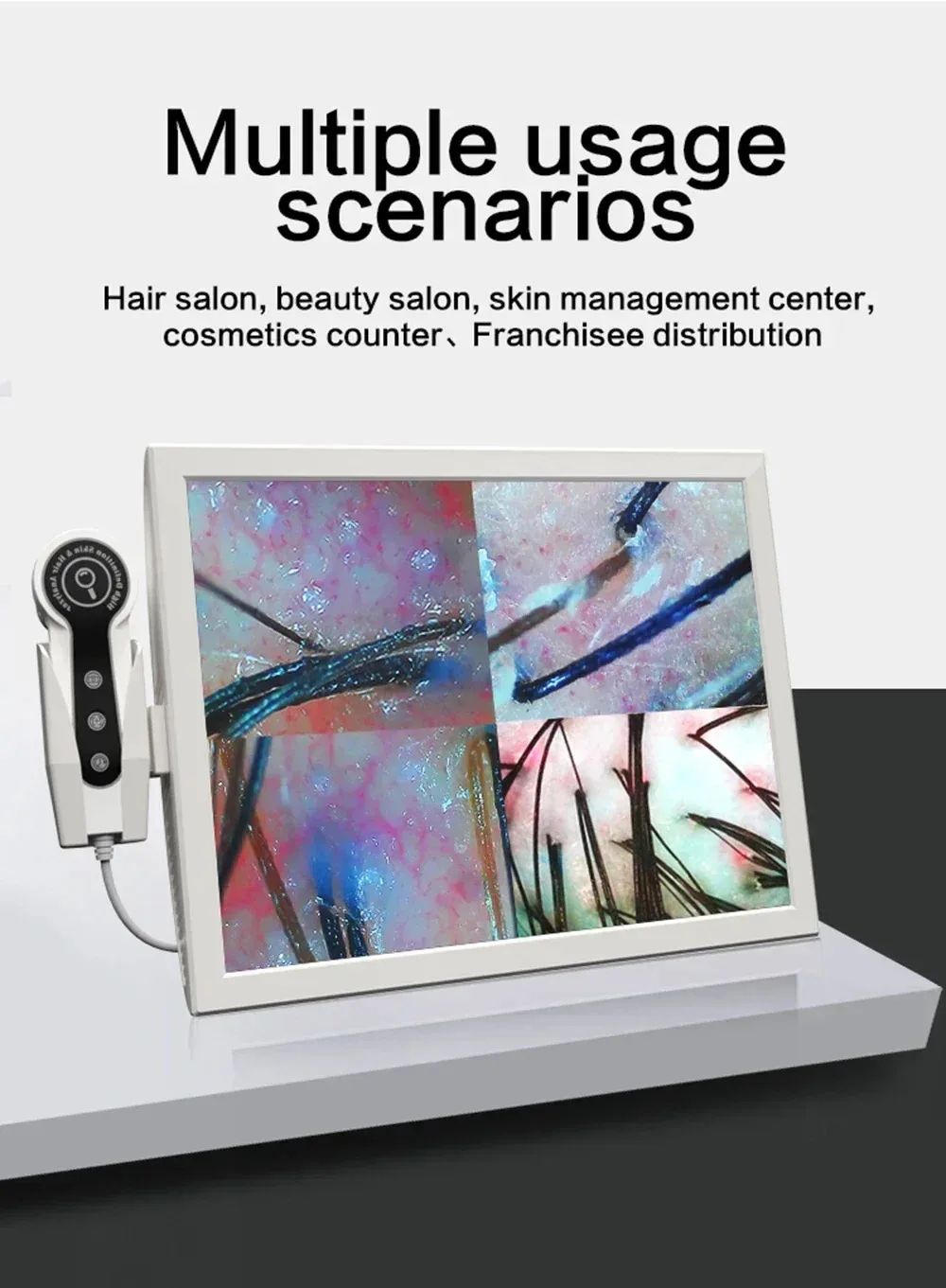 15HD Professional Skin Hair Detector หนังศีรษะรูขุมขน Moisture ผิวรูขุมขน Pigment แว่นขยายเครื่องวิเคราะห์ผิว Pigment Tester