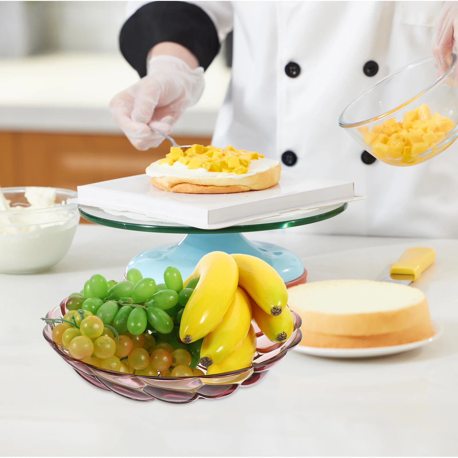 

Petal Embossed Fruit Plate Snack Storage Tray Decorative Serving Holder Compact Size Portable Picnic Dessert Plates Fruit