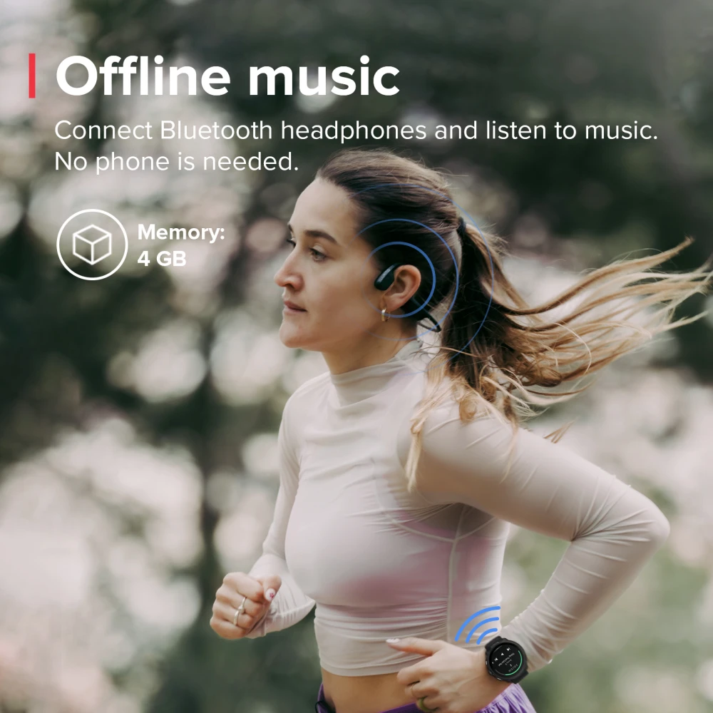 SUUNTO Run Sports Watch 1.32" AMOLED Touchscreen with Crown Button 12 Days Battery Life Wrist Heart-Rat Sleep Health Tracking