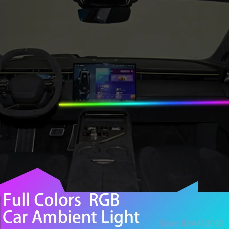 Universal For Lotus ELETRE EMIRA EMEYA Elise LED Car Ambient Light Dashboard  RGB Hidden Flowing Lamp 64 colors USB  1.1m