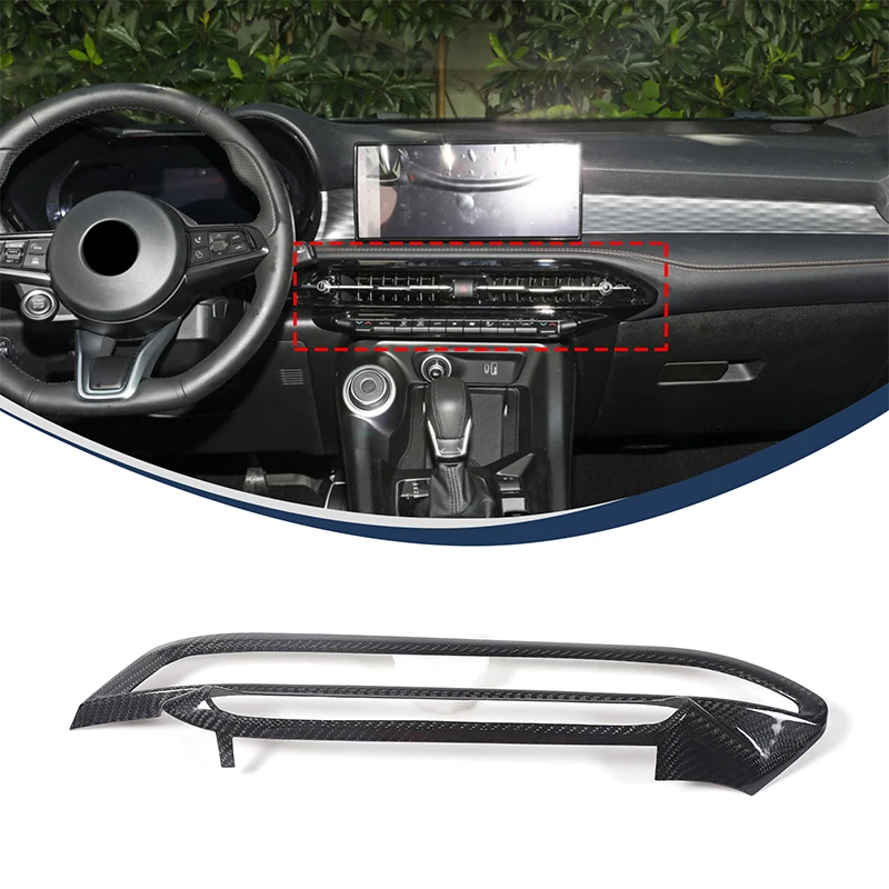 

For Alfa Romeo Tonale 2022-2025 Real Carbon Fiber Car Central Control Air Outlet Frame Decorative Sticker Car Accessories