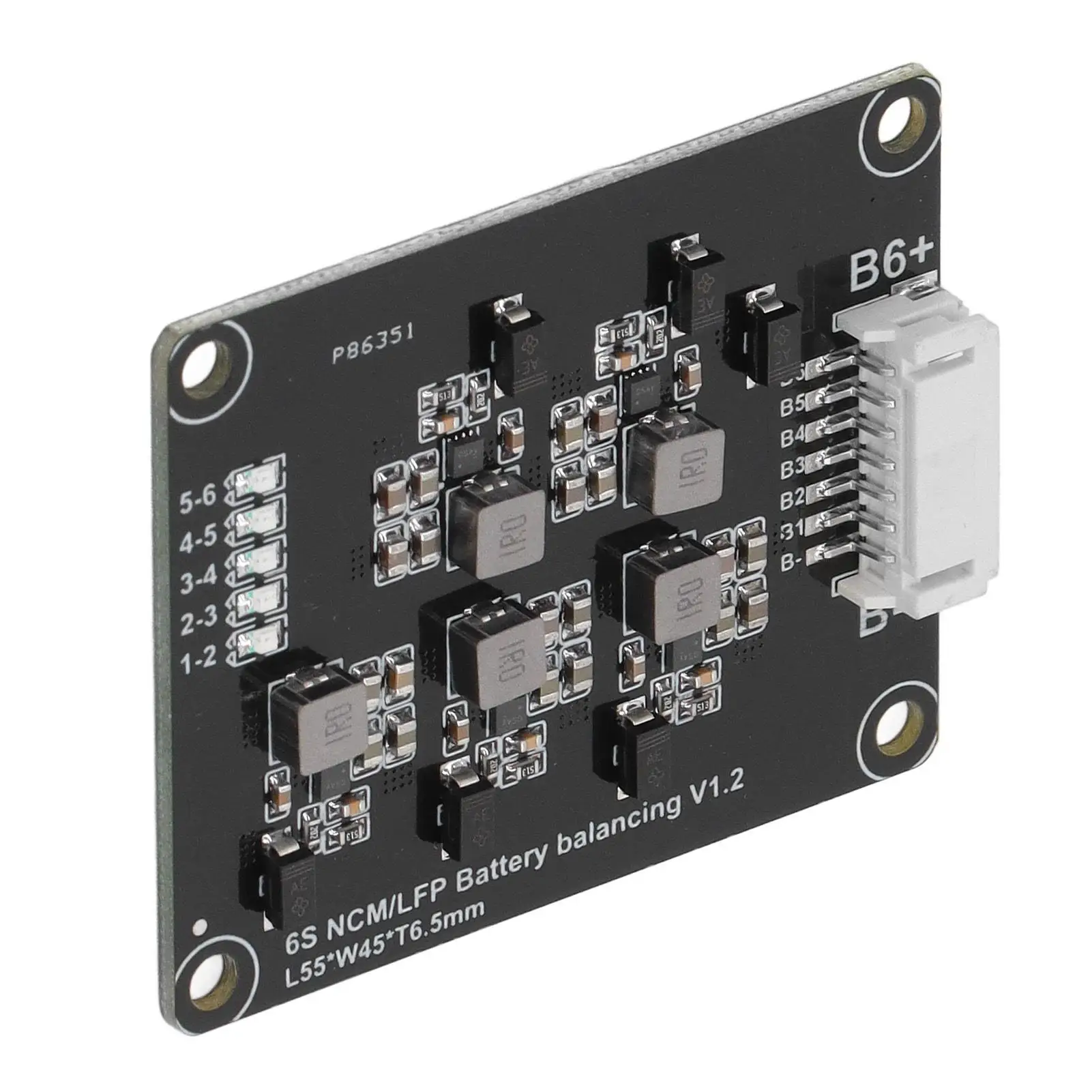 لوحة توازن البطارية DC 2-4.5V 6S، المعادل النشط، استهلاك منخفض للطاقة مع مؤشر ضوء الكابل