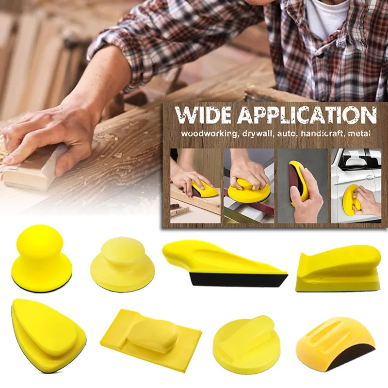 Hook Loop Sanding Block Sanding Disc Holder Sand Paper Backing Sander Hand Grinding Block Polishing Pad Quick Change Woodworking