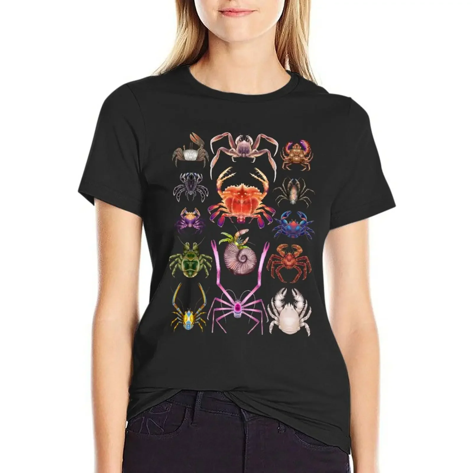 

Crabs Plate T-Shirt Female clothing funnys cute clothes summer clothes for Women