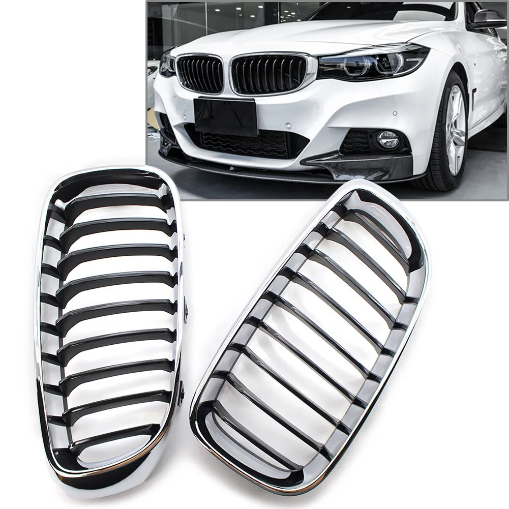 1Pair Car Front Kidney Grille Racing Grills For BMW F34 328i 330i 335i 340i 3 Series GT xDrive