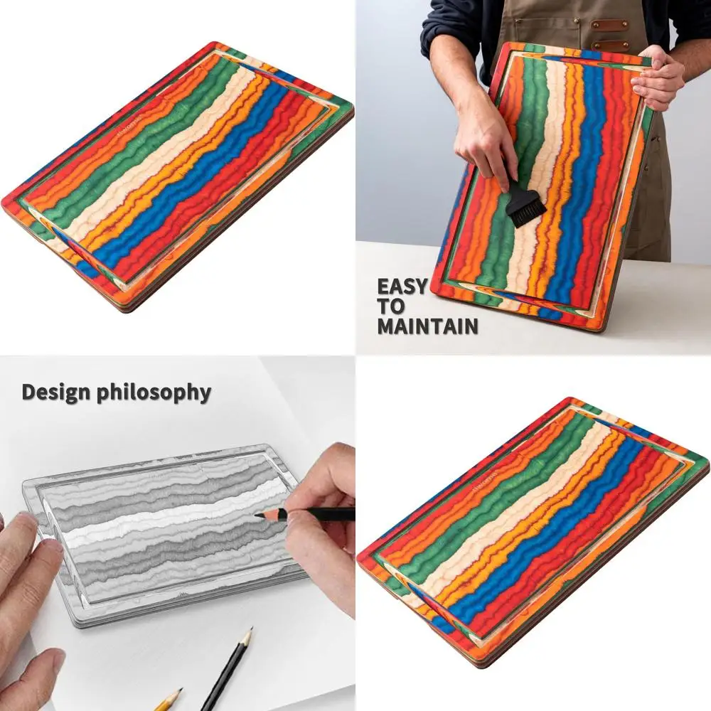 

Kitchen Prep Cutting Board with Juice Groove and Handles - 18x12 Charcuterie Block for Meat & Serving, Ideal Housewarming Gift