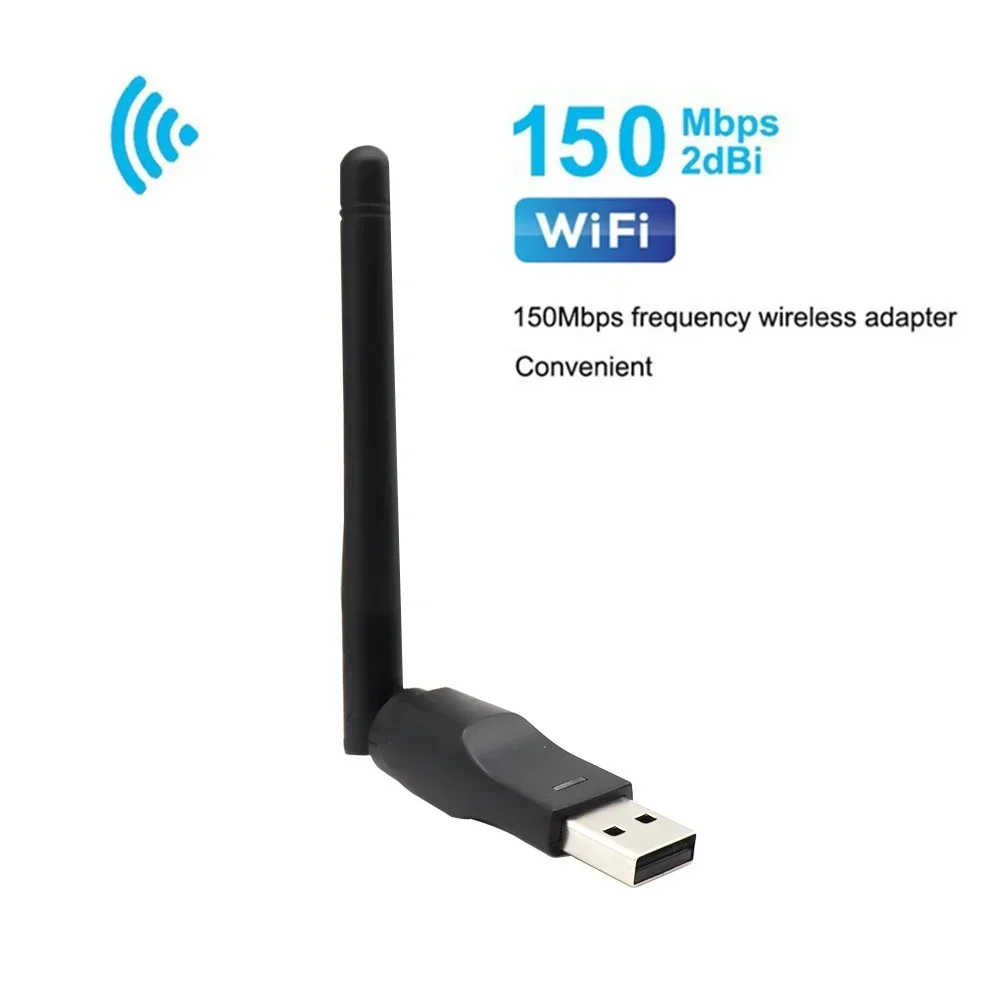 

150Mbps Network Card Mini USB WiFi Adapter LAN Wi-Fi Receiver Dongle 20dBm Antenna 802.11 b/g/n RTL818 MTK7601