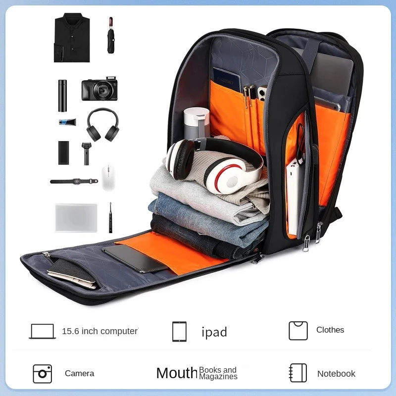 Multi functional Business Bag Waterproof Lockable Anti-theft Breathable Backpack USB Charging Large Capacity Travel Bag