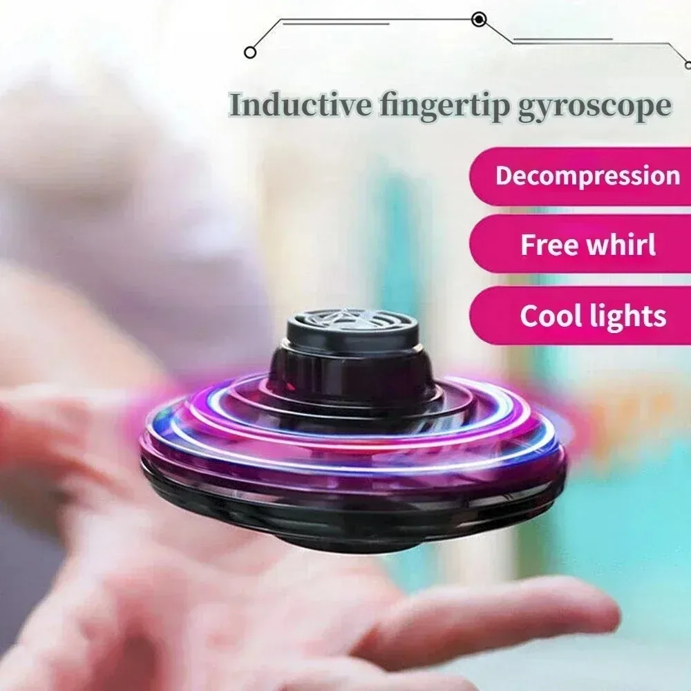 Flying Helicopter Spinner Fingertip Upgrade Flight Gyro Flyorb Hover Ball Mini Drone Aircraft Toy LED UFO Type Toy Kid Gift