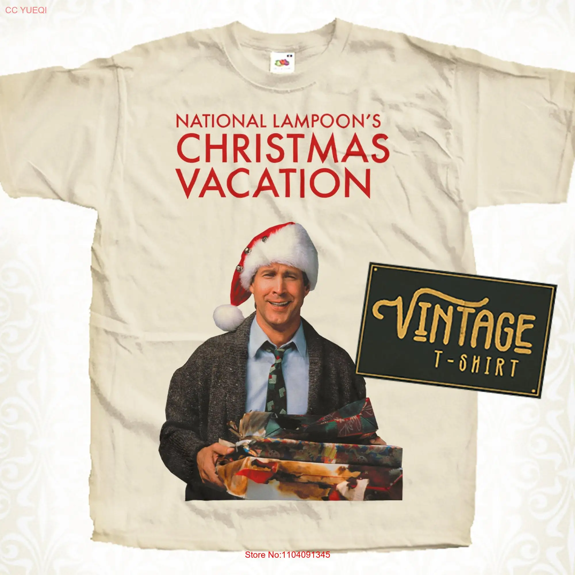 National lampoon's Christmas Vacation V1 T Shirt Vintage Natural color Men's DTG Digital Print Sizes S M L XL 2XL 3XL 4XL 5XL