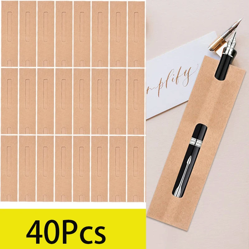 

40Pcs Friendly Cardboard Pen Box Pencil Packaging Boxes Gift Boxes Ballpoint Pen Box Rectangle Pen Holder