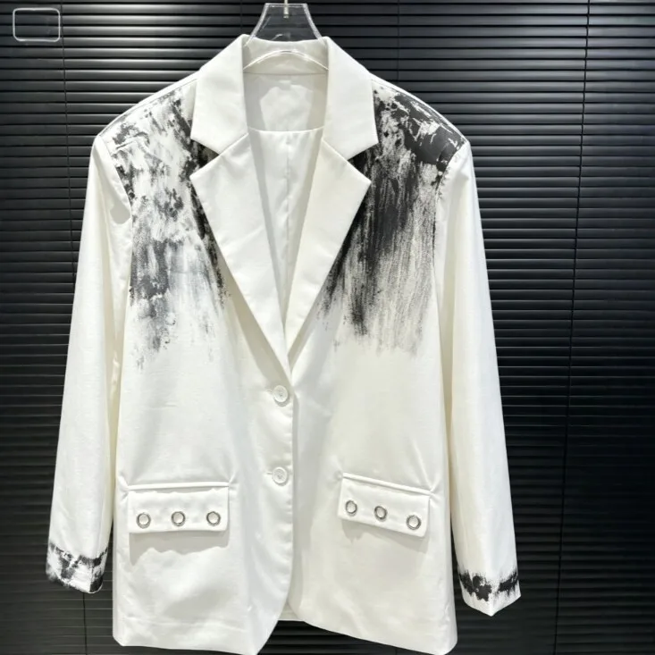 No Hood Long Sleeve Coat Mid Length Regular Fit Casual Streetwear with Single Breasted Multi Button Closure Women Suit Autumn