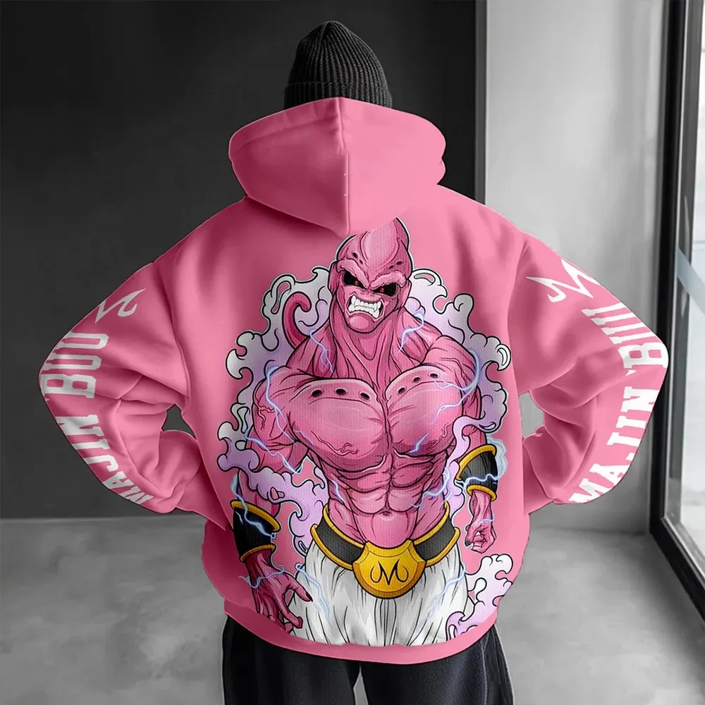 アニメ原宿ドラゴンボール秋冬パーカーストリートウェアメンズ 2025 レトロオーバーサイズ女性のルーズ長袖トップユニセックス Y2k