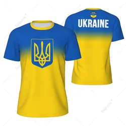 Sports Mesh T-shirt Ukraine Flag For Running Bike Soccer Tennis Football Fitness Tees 3D Printed Custom