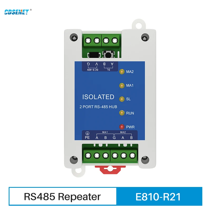 

Industrial 2way Cache Type Multi RS485 To 1way RS485 Hub Optical Isolation CDSENT E810-R21 DC 9~40V ESD Protection Transparent