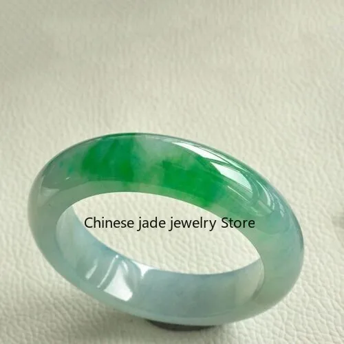 Real Natural Grade AAA Ice Green Burmese Jade jadeite bracelet bangle 57MM