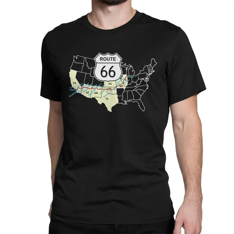 

Route 66 T Shirt Men Women Cotton Funny T-Shirts Mother Road American Classic Retro Oldschool Tees Short Sleeve Tops Big Size