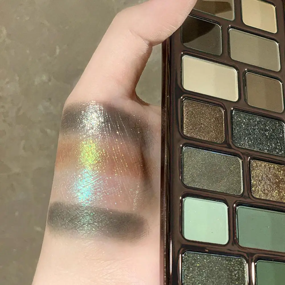 Paleta de sombra de ojos, 16 colores, brillo mate, marrón desnudo, resistente al agua, cosmético de larga duración, pigmento de sombra de ojos nacarado, maquillaje brillante