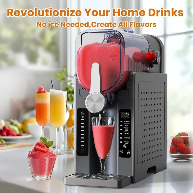 70 oz Slushy Machine for Home with LED Display - One-Touch Rese