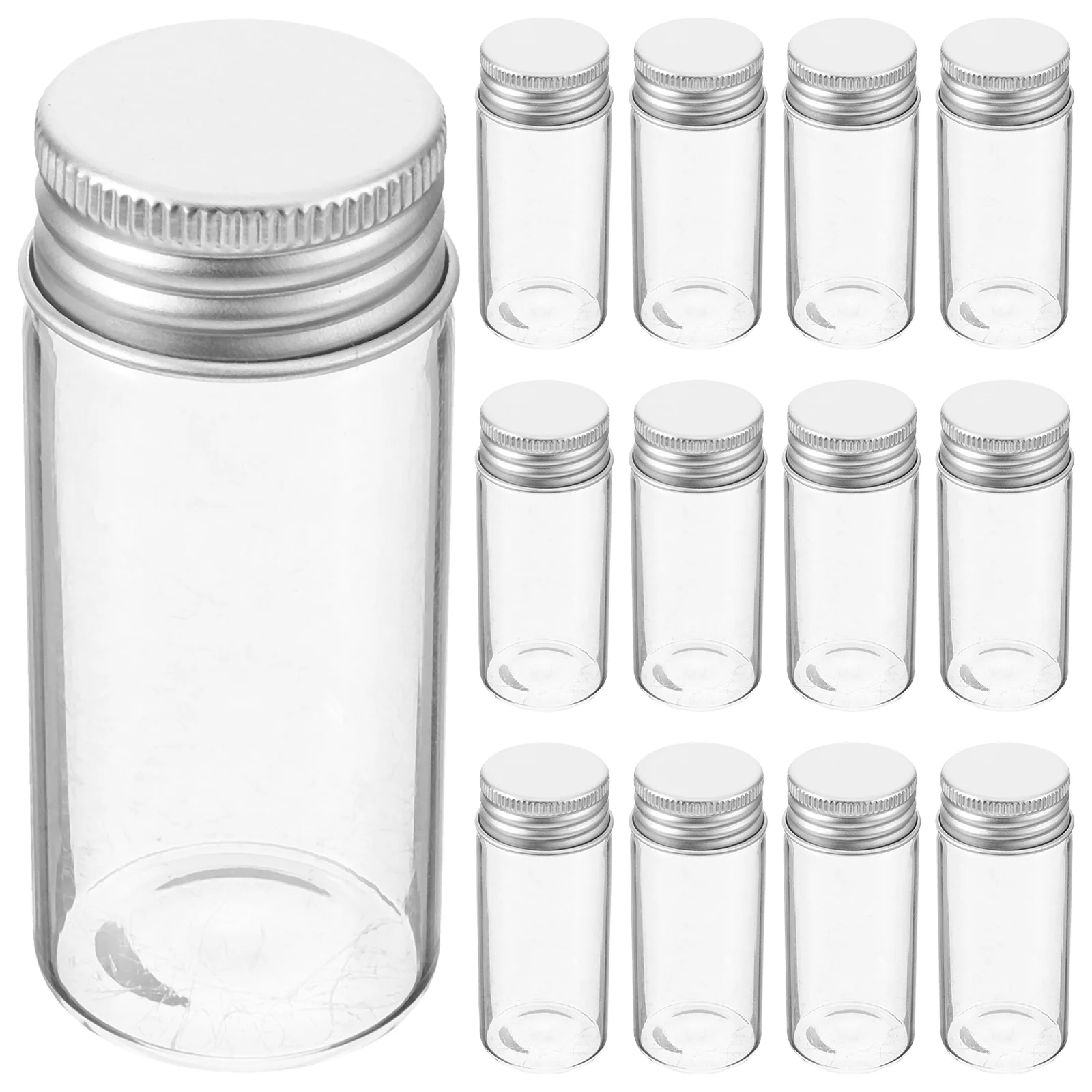 24pcs Glass Test Tubes Small Vials Sealed Lid Test Tubes Leakproof Flat Test Tubes 30ml test tubes with caps