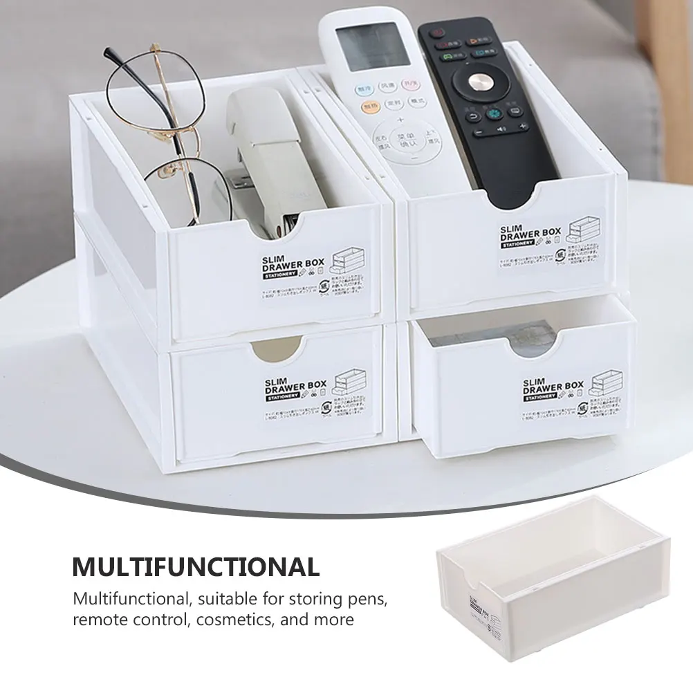 

Storage Drawers Organizer Countertop with Jewelry Bins White Desktop Small Stackable Container Office