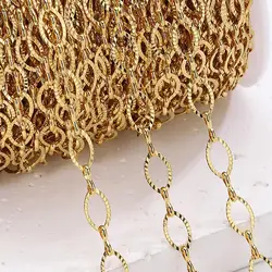 1 meter Golden Stainless Steel Metal Chain 6.5mm Oval Eye Shape Links Chains for Jewelry Making DIY Women Necklace Bracelet