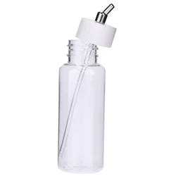 10PCS 100cc Plastic Airbrush Bottles Painting Jars Dual-Action Siphon Feed Air Brush Pot with Lid Adapter Paint Spray Gun Bottle