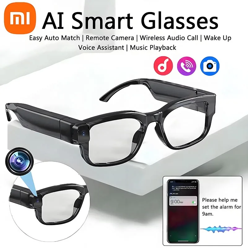 Xiaomi AI ترجمة النظارات الذكية 200 واط بكسل HD صور فيديو الحد من الضوضاء AI التعرف على مكافحة الضوء الأزرق النظارات الذكية 2025