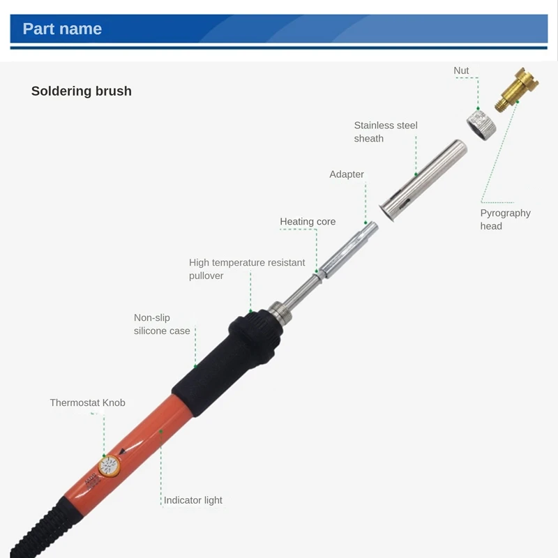 37 Pcs Adjustable Temperature Pyrography Pen Engraving Soldering Iron Pyrography Pen Set EU Plug