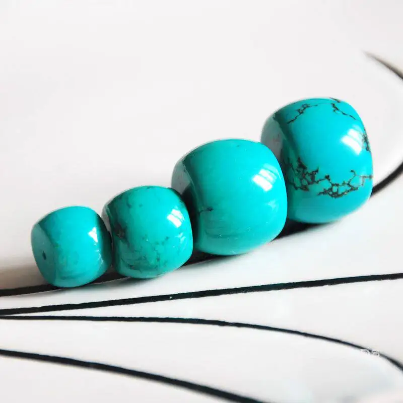 2pcs/lot 14x18mm Natural Blue Turquoise Drum Barrel Beads Jewelry Making DIY For Women