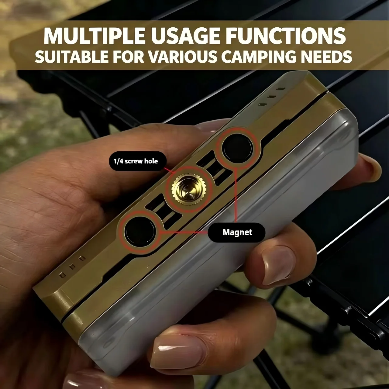 LED Card Camping Lantern 7 Modes Portable Flashlight 145g Long Lasting 18-26H Rechargeable Hanging Tent Light