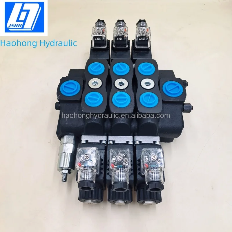 

Гидравлический секционный распределительный клапан с электромагнитным управлением, 3 секции, 90 л/мин