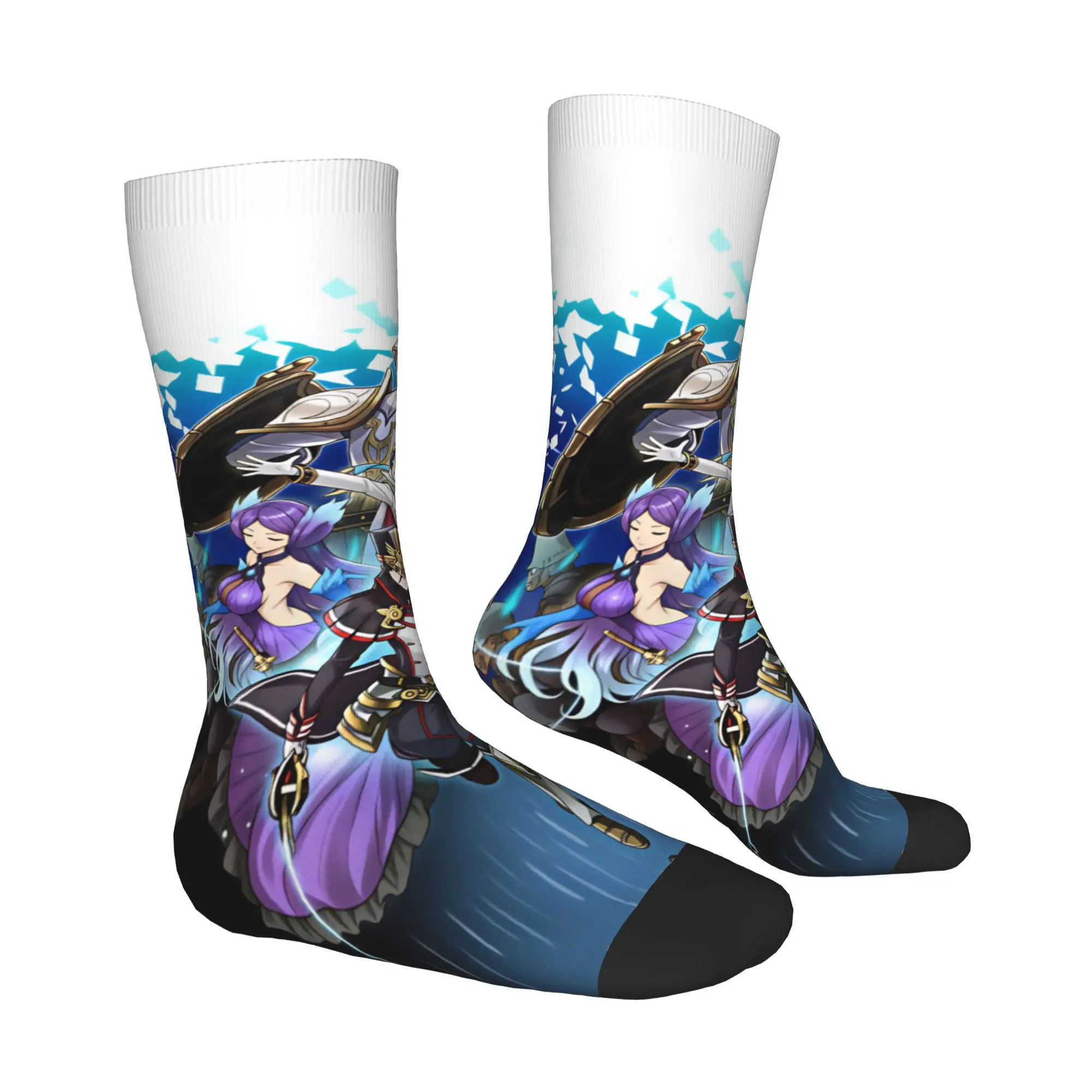 X-Xenoblade C-Chronicles Anime Mens Crew Socks Unisex Kawaii 3D Printing Game Dress Socks