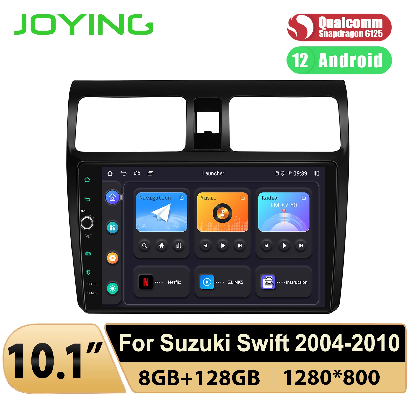 

JOYING 10.1"Car Head Unit Car Radio Stereo Audio Multimedia Player With Carplay Android Auto For Suzuki Swift 2004-2010