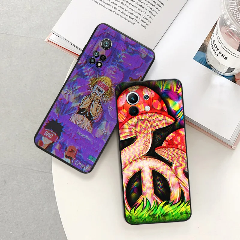 Soft Case for Redmi Note 11 11S 10 Lite 10S 12 12s Note11 Pro 5G 9 9T 8 8T 7 9S Abstact Trippy Psychedelic Art Phone Cases Cover