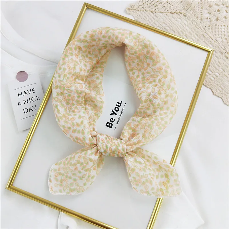 58cm Cotton Linen Square Scarves Women Decorative Scarf Spring Autumn Summer Headband Decoration Neck Scarf Neckerchief Turban