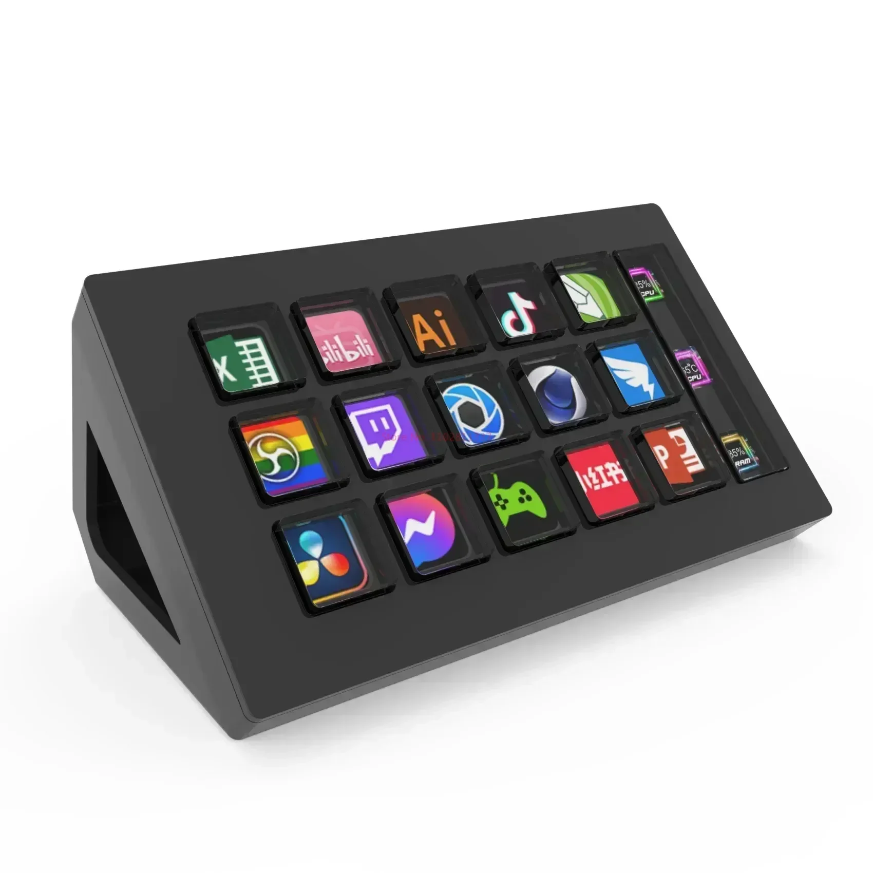 Imagem -02 - Visual Stream Deck Teclado Botão Lcd 15 Chaves Live Content Creation Controller Botão Personalizado para Windows Macos Android Ios Presente