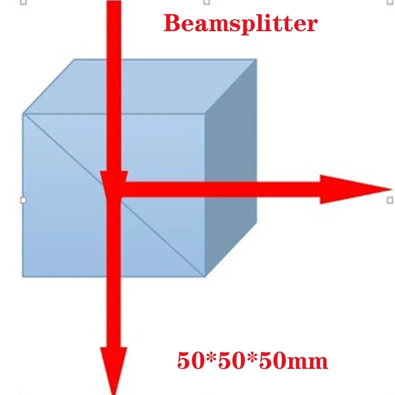 5:5 Splitting Ratio Beamsplitter Transflective K9 Big Cube Prism Optical Glass Triangular Prism50x50x50mm