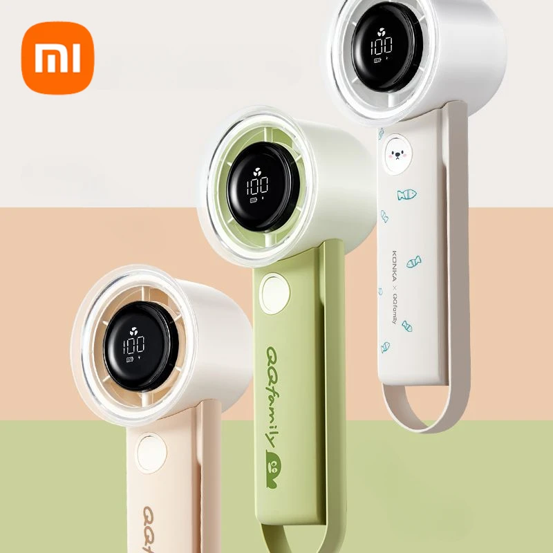 Xiaomi-ventilador pequeño de mano KONKA, refrigeración potente, Ultra alta velocidad, Mini portátil, USB, carga rápida, viento fuerte al aire libre, hogar