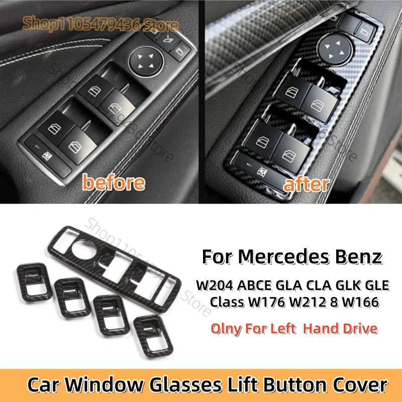 Car Window Lift Button Cover Trim Switch Frame Trim For Mercedes Benz W204 ABCE GLA CLA GLK GLE Class W176 W212 8 W166