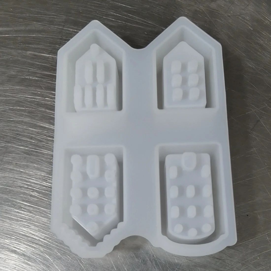 4IN1 European Style House Silicone Mold House Night Light Gypsum Molds Aromatherapy Warm Light Houses Casting Molds Home Decor