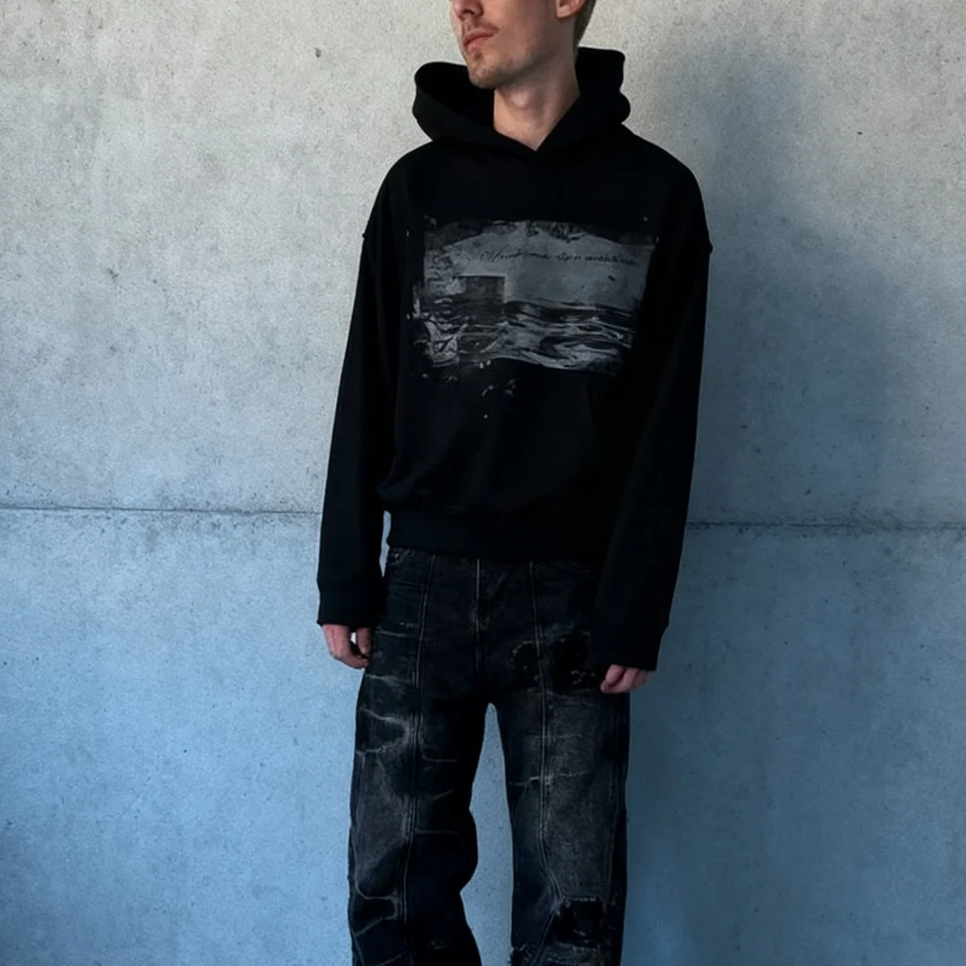 Y2K نمط هندسي مطرز فضفاض صالح قلنسوة بسحاب ملابس الشارع القوطية ملابس رياضية كاجوال للرجال والنساء كبيرة جدًا #2