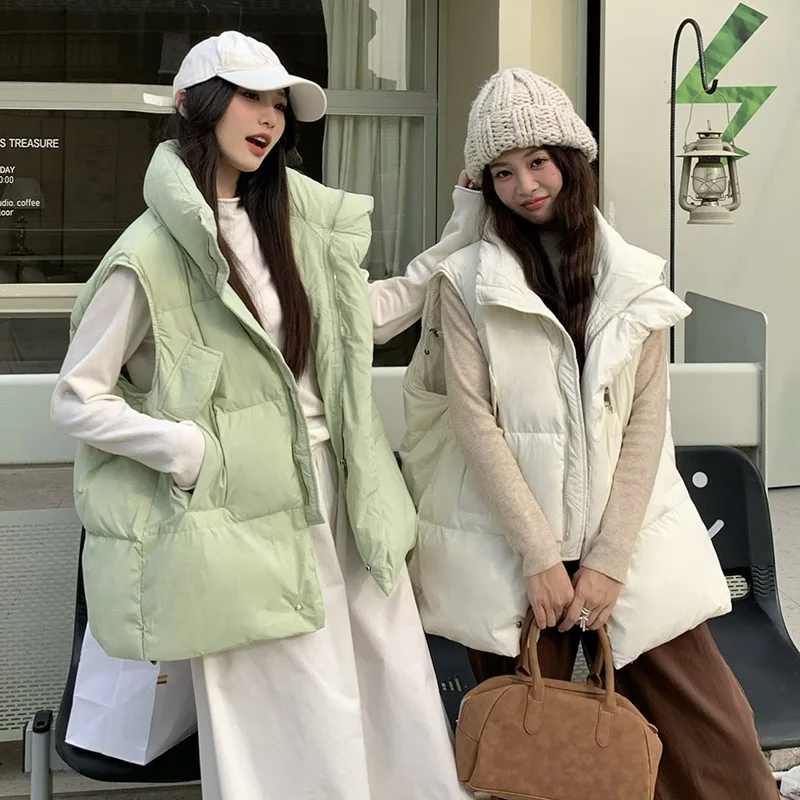 

Модное пальто без рукавов, женский новый хлопковый жилет, куртка, женские парки, 2025 зимний короткий теплый жилет, верхняя одежда, верхняя одежда с капюшоном, топ