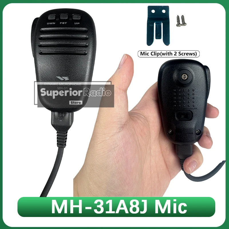 

MH-31A8J Replacement Handheld Speaker Mic Heavy-Duty 8-Pin Microphone Compatible with Yaesu FT-900 FT-991 FT-818 FT-857 Radios