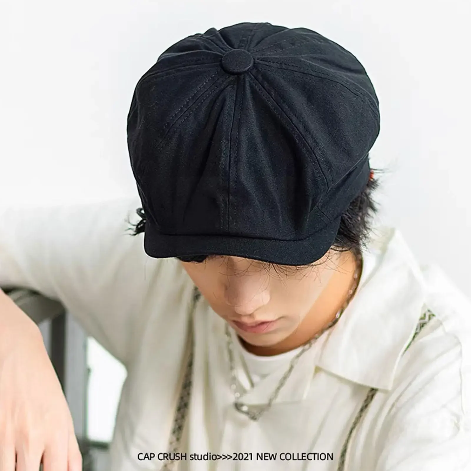 British Style Newsboy Cap Men Cotton Ascot Cap Dad Autumn Cap Octagonal 2023 Spring Vintage Male New Khaki Brand Fl P5L2