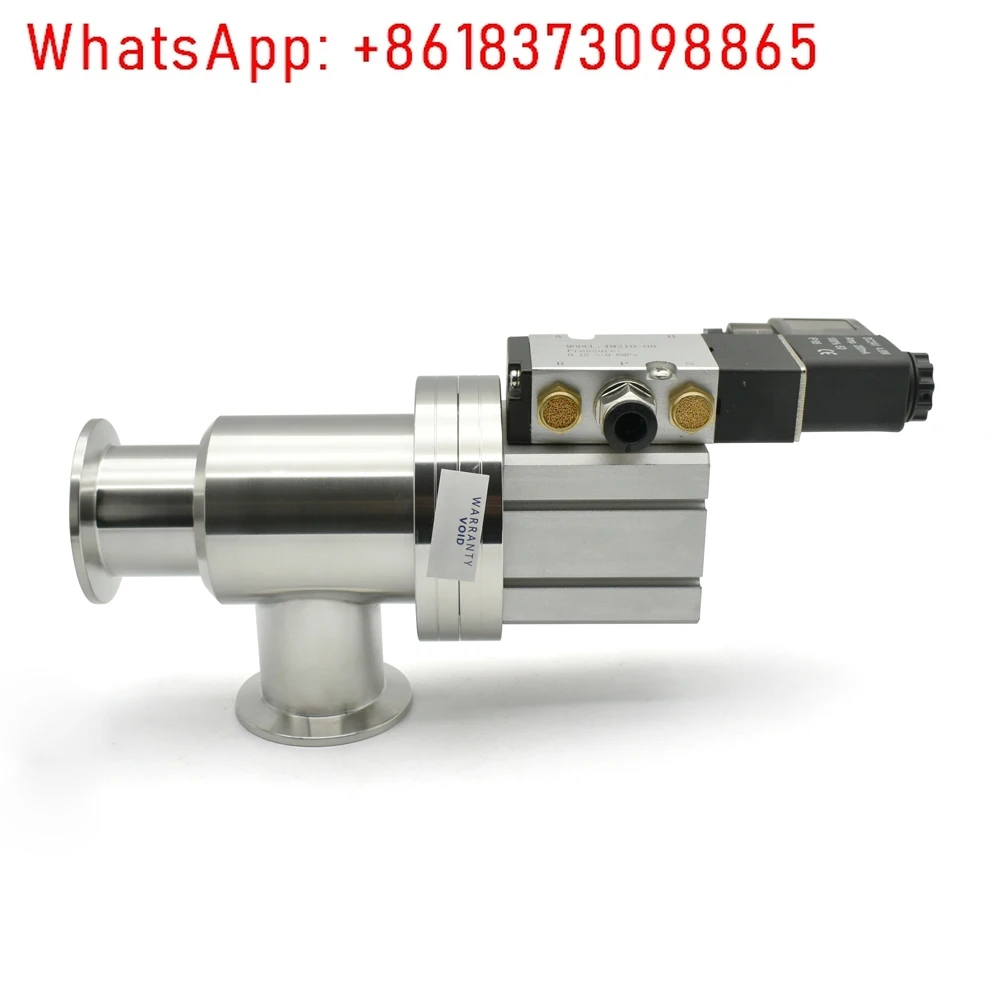 KF16 KF25 KF40 KF50 Vacuum Pneumatic Angle Valve 24/220V Y-shaped L-shaped SS304 Vacuum Flange Gas Safety Flapper Valve