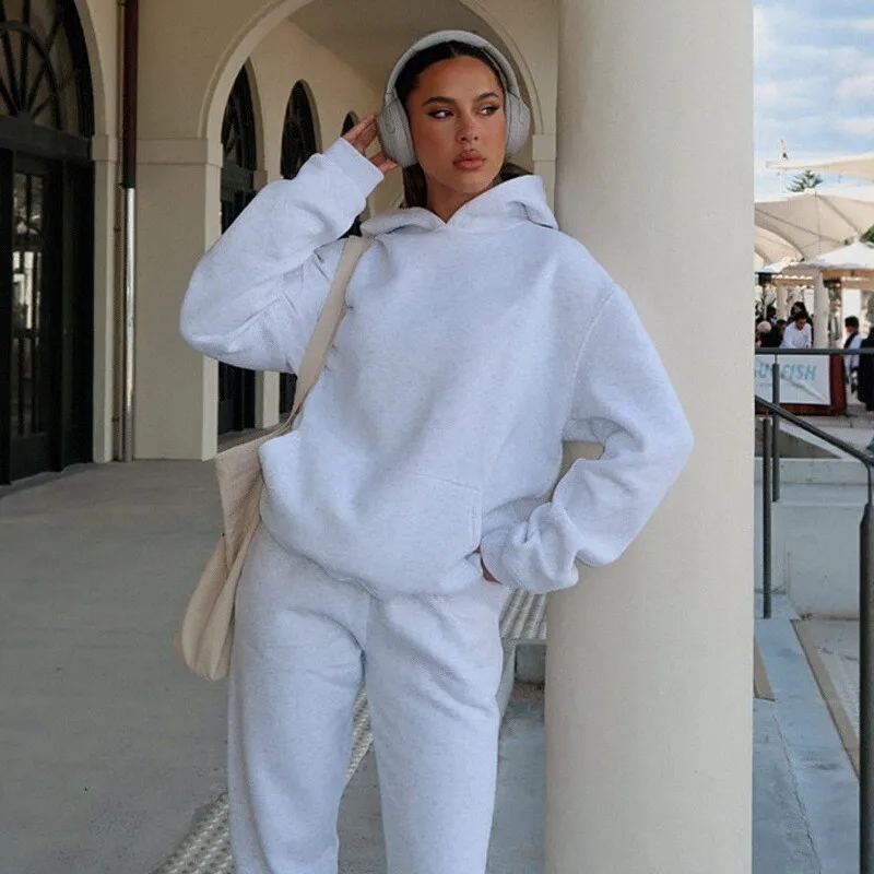 

2025 Faion Hooded Two-Piece Sweatirt Women's Suit Casual Sle Autumn Collection Adult Women's Clothing Set