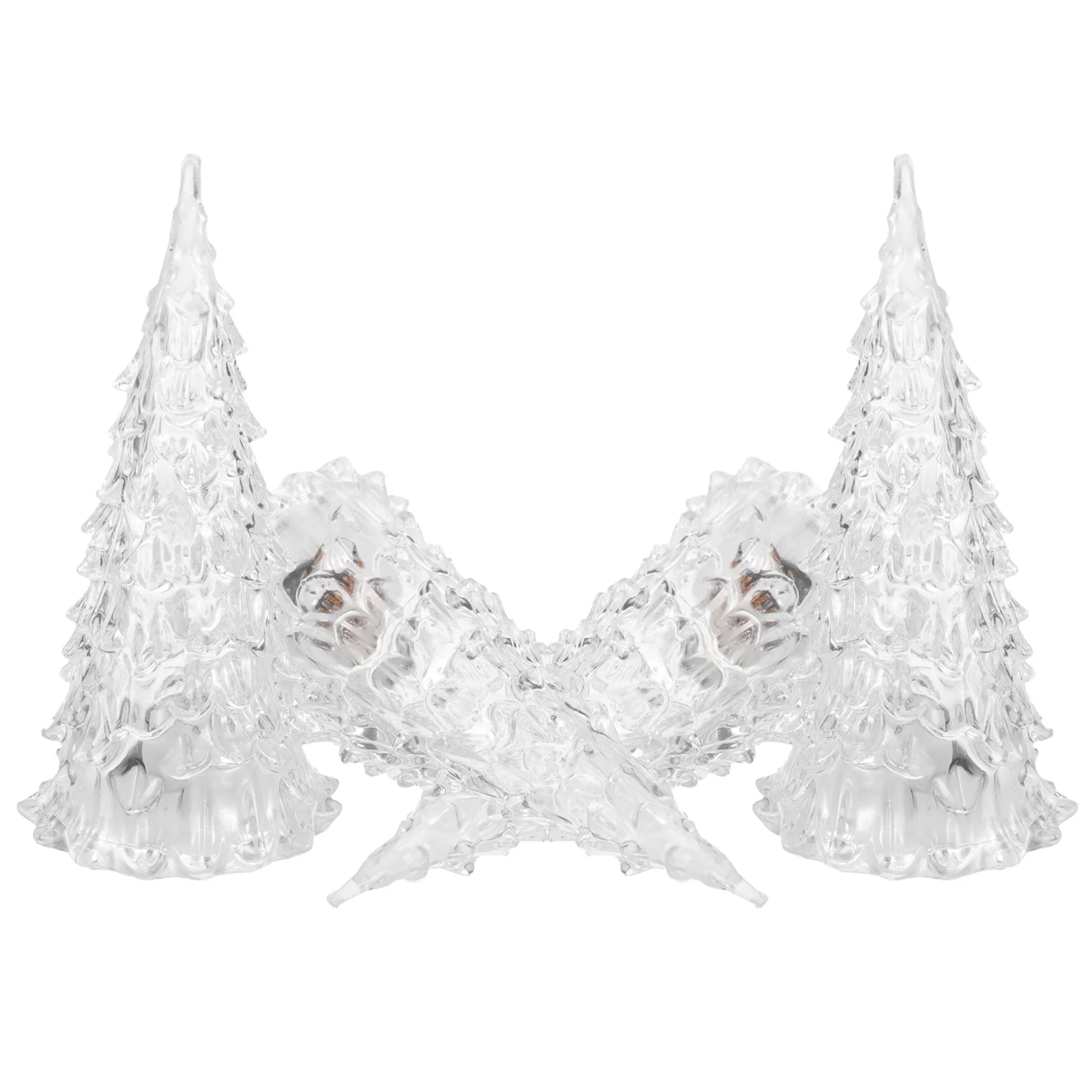 

4Pcs LED Mini Xmas Tree with Colorful Lights Desktop Christmas Decor Night Light for Holiday Party Tiny Tree Ornament