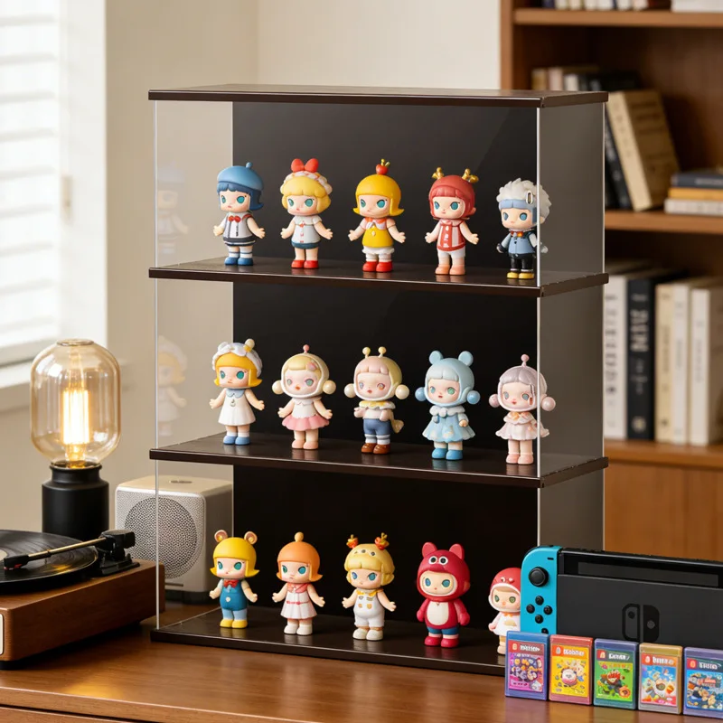 Figure building block display cabinet multi-layer stackable dust storage cabinet tide play figure transparent display box